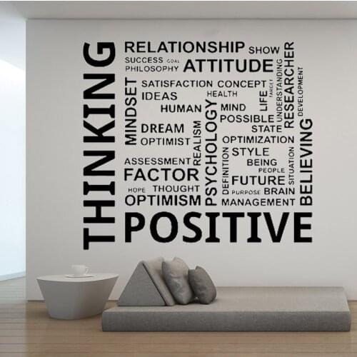 Teamwork Quote Thinking Positive Wall Stickers Murals Decor Inspire Office Word Motivation Idea Vinyl Art Poster Decals DW9341