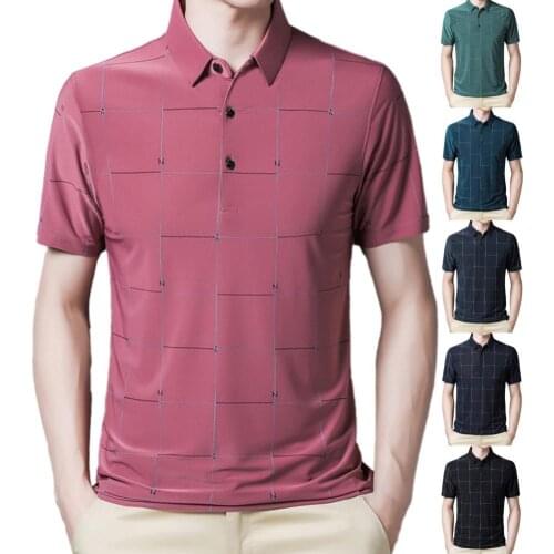 Summer Shirt Plaid Wicking Fabric Thin Style Men Hipster Turndown Collar Shirt for Dating Men Clothing Black M-3XL футболка 2021