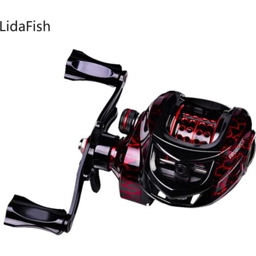 Lidafish 2021 New 7.2:1 Gear Ratio Baitcasting Reel 10KG Carbon Fiber Drag Magnetic Brake System Casting Reel Fishing Wheel