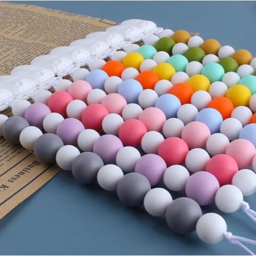 Handmade Silicone Baby Infant Toddler Dummy Pacifier Soother Nipple Clip Chain Holder Strap Baby Teether Chew Toy Teething Chain