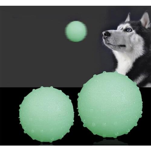 Dog Supplies Fluorescent Ball Dog Toy Aggressive Chewers Interactive Rubber Biting Ball Pet Molar Durable Dog Puppy Training Toy