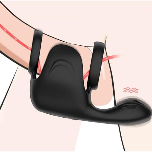 Testicle Penis Vibrator for Men Erection Scrotum Bind Delay Ejaculation Cock Ring Vibrator Erotic Sex Toys For Male Masturbator