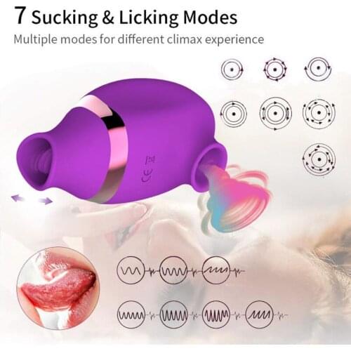 Vibrators for women clitoris G spot vibrator Double-head suck and lick vibrator Female clitoris suck stimulates vibrator toys