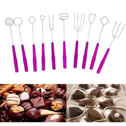 10Pcs Chocolate Dipping Fork Cake Fondue Fountain Decorating Tool DIY 1 Set New Party Supplies Drop Shipping