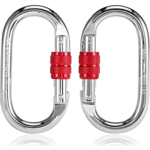 25KN Screw Locking Gate Carabiner 2PCS Outdoor Climbing Carabiners High intensity Wear-resistant Climbing Carabiner