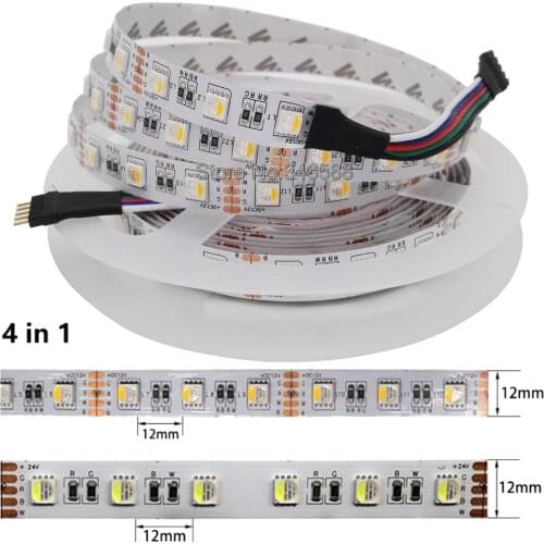 5m 12V SMD 5050 RGBW RGBWW LED Strip RGB White RGB Warm White, 4 Color in 1 LED Chip,60 LED/M IP20 IP65 IP66 Waterproof LED Tape