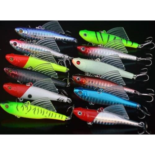 5PCS fishing Vibe Vib Lure Fly Swing Fish Minnow Rattlin hook lure baits 6.5cm/14g