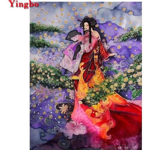 5D Diamond Painting Japan Geisha Women Cross Stitch Kits Full Drill Square Round Diamond Mosaic Needlework Handmade Home Decor