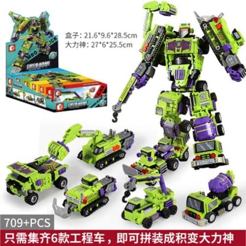 709Pcs Super Cool Mech Transformer Robot Building Blocks Sets Bricks DIY Toys for Childrens Birthday Present