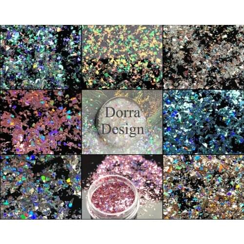 8Pcs Metallic foil flakes nail supply Pigment glitter chips nail art/ Irregular starry film illusion laser changing sequins