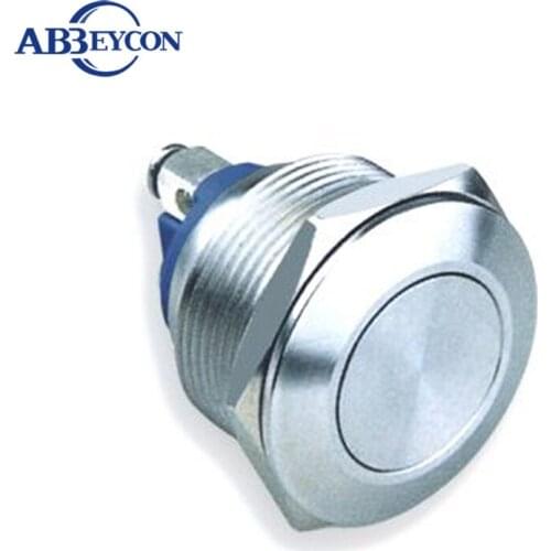ABBEYCON 22mm IP67 stainless steel flat round head water proof push button switch