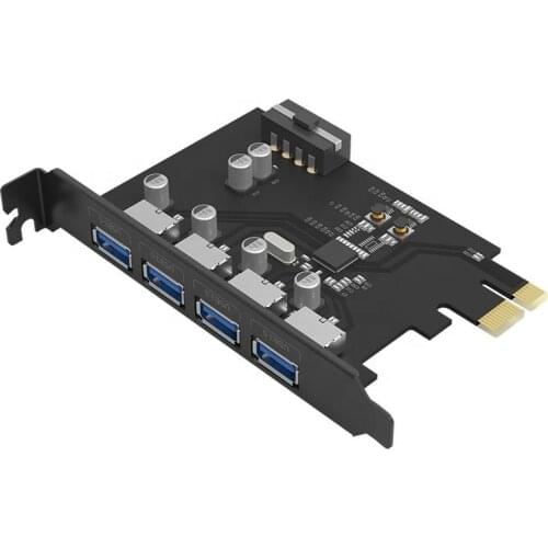 PCIE TO 4 Port USB 3.0 PCI-e Adapter PCI Express USB3.0 4 port HUB 5.0Gbps 19Pin FL1100 chipset Support WIN10 WIN8 MAC OS