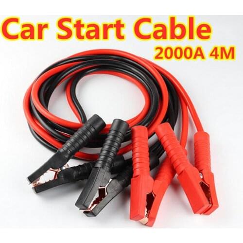 Car Booster Cables Start Cable 2000AMP Heavy Duty Quality 4M Car Battery Jump Start For Car Van Booster Cable Car Accessorie