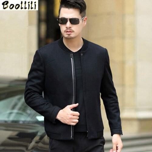 Boollili Spring Mens Jacket Chaquetas Hombre 2020 Mens Jackets And Coats Male Casual Slim Woolen Stand Collar Jacket Men