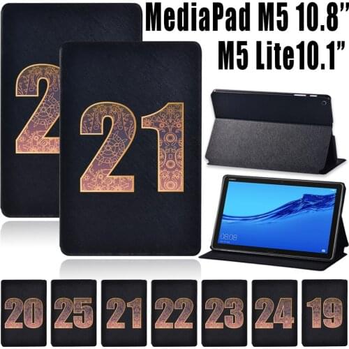 For Huawei MediaPad M5 Lite 10.1 Inch/MediaPad M5 10.8 Inch Tablet Case PU Leather Shockproof Cover Case + Free Stylus