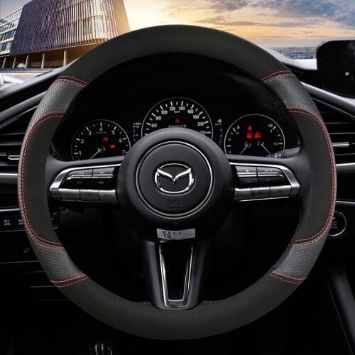 Car Steering-wheels Cover 37 38cm 15" for Mazda6 Atenza Demio Axela/Mazda3 8 CX-3 CX-4 CX-5 CX-8 CX-9 BT-50 Mazda5 MPV Premacy