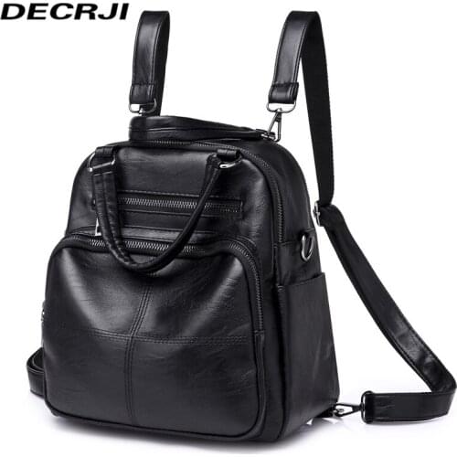 DECRJI Women's Leather Backpacks