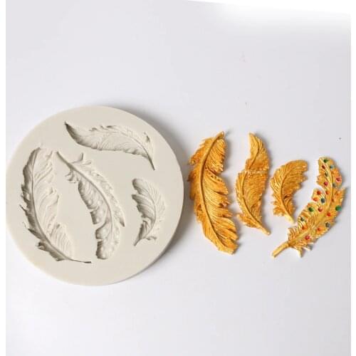 Facemile Feather Sugar Buttons Silicone Mold Fondant Silicone Moulds For Cake Decorating Tools Chocolate Gumpaste Mold Cake Mold