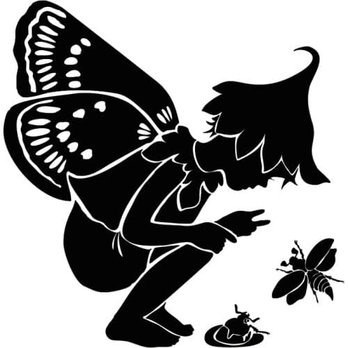 Bare Feet Fairy And Insects Wall Sticker Babys Room Wall Decor Mural Removable Vinyl Wall Sticker Cute Cartoon Decoration