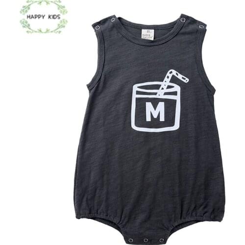 2019 Summer Baby Boys Girls Romper Newborn Rompers Cartoon milk printing Infant Baby Cotton Jumpsuits Clothing DLY464