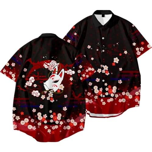 Summer Black Floral Printing Casual Loose Shirt Blouse Mens Holiday Short Sleeve Hawaiian Beach Shirts