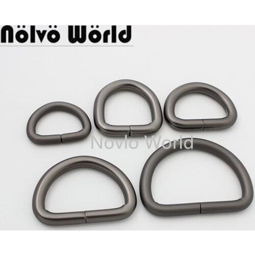 10-50 pieces 5 size 20mm 21mm 25mm 32mm 39mm Matte gun opened round edge d ring,Iron-made metal non welded dee rings