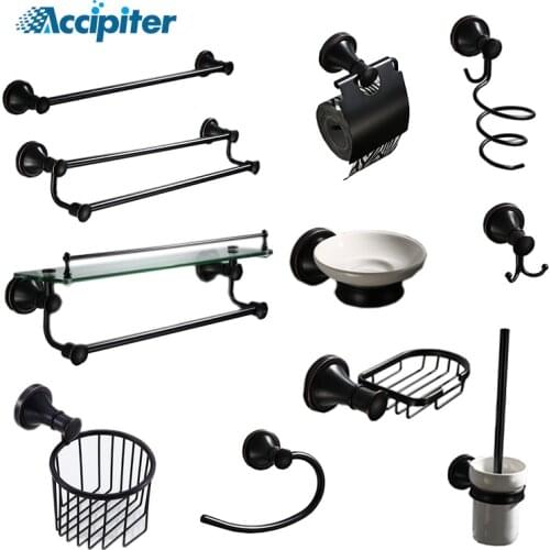 Bathroom Hardware Set Towel Bar Robe Hooks Shelf Towel Rail Paper Holder Soap Dishes Toothbrush Holder Bathroom Accessories