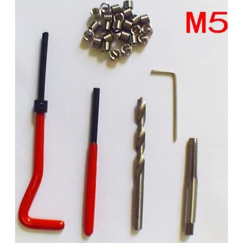 30pcs Car Pro Coil Drill Tool Metric Thread Repair Insert Kit M5 for Helicoil Car Repair Tools Coarse Crowbar