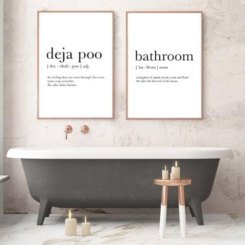 Bathroom Definition Canvas Print Spanish Deja Poo Minimalist Poster Bathroom Signs Painting Toilet WC Spain Wall Art Decoration