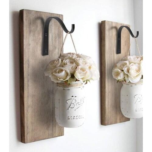 2Pcs Nordic style Wall Hanging Flowerpot Bracket Iron Hooks Flower Stand Balcony garden Home Decoration Iron Plants Pots Hook Up