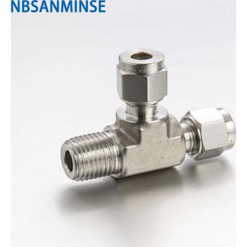 NBSANMINSE 5Pcs/Lot MRT 1/8 1/4 3/8 1/2 Male Run Tee Stainless Steel 316L Tube Fitting Plumbing Hard Pipe Fitting SS316L water