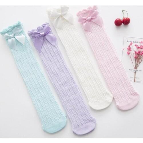Girl Socks 0-8 Years Old Cotton New Summer Korean Version Long Tube Princess Childrens Knee Socks Kids Dance Socks