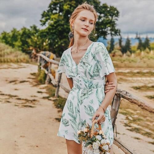 Vaiaye Original Summer 2020 Print Jumpsuit Wide Leg Slim Elegant Short Style