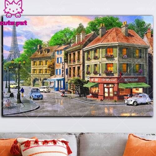 Full Square/Round Drill Paris street scenery DIY Diamond Painting Embroidery Cross Stitch 5D Home Decor diamond art rhinestone