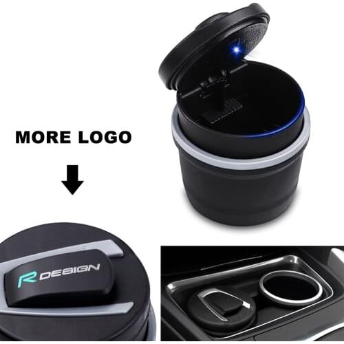 Rdesign Emblem Car Interior Ashtray For Volvo RDESIGN XC90 S60 CX60 V70 S80 V40 V50 S40 XC70 V60 C30 XC40 C70 S90 Accessories