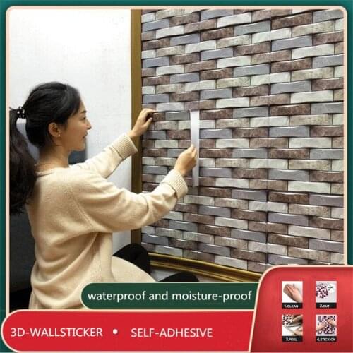 30×30CM Kitchen Brick Pattern 3D TV Background Wallpaper Self Adhesive Waterproof Contact Paper Living Room Bedroom Wall Sticker
