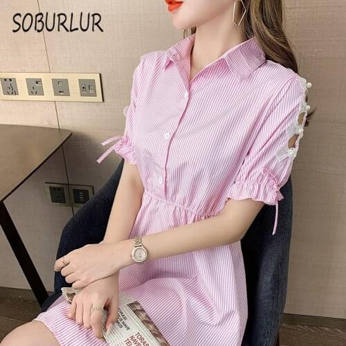 SOBURLUR 2021 New Womens mini dress Casual Fashion A-line Robe Harajuku Short Dresses Crop Top Woman Clothing Party Fashion
