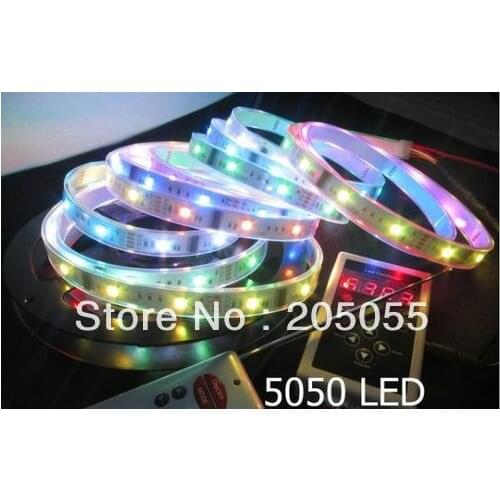 Magic color SMD5050 RGB Dream Color 133 change 6803 IC LED Strip Light 5M Waterproof IP67 + RF Remote controller