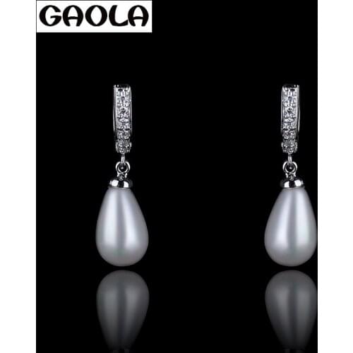 GAOLA CZ Drop Earring/Top Design Crystal Jewelry Fashion/Pearl earring GLE1952