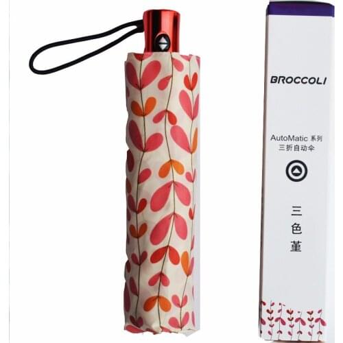 Womans Parasol 2018 Black Coating Female Fully Automatic Ladies Compact Umbrellas Fashion Sunny and Rainy Umbrella For Man