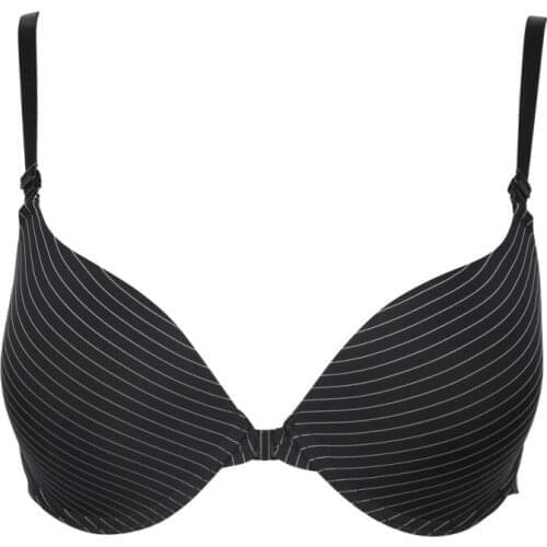 Women Sexy Lingerie Seamless Stripe Front Button Bra Push Up Underwear Buckle Female Small Chest Underwire Bra Est