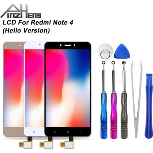 PINZHENG 100% AAAA Phone LCD Screen For Xiaomi Redmi Note 4 LCD Helio Version Display Touch Module Screens Replacement