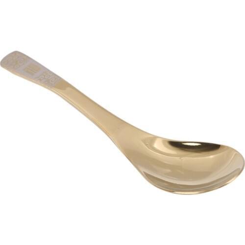 1Pcs Stainless Steel Round Golden Salad Bowl Soup Spoon Dessert Spoon Kitchen Tableware Party Tool