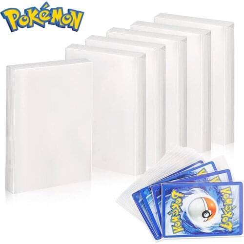 100Pcs Pokemon Card Sleeves Protector Cards Transparent Playing Game VMAX Display Yugioh Pokémon Case Holder Folder Kid Toy Gift