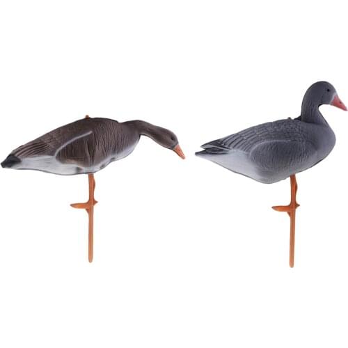 2pcs/pack 3D Lifelike Russian Goose Hunting Decoys 2 Styles - Resting & Eating