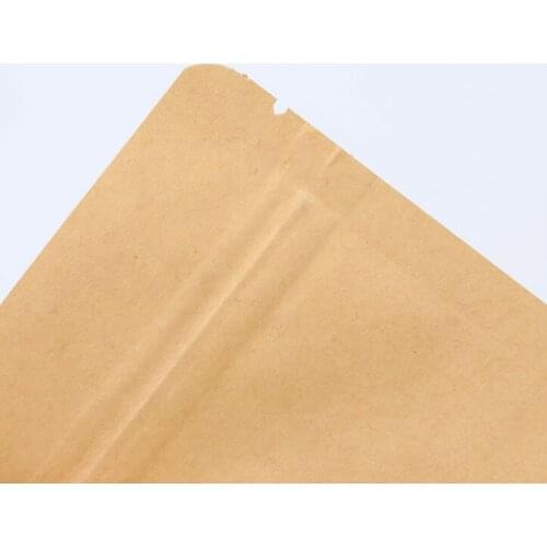 20*30+5 Food Moisture Barrier Bags Packaging sealing pouch Brown Kraft Paper Doypack Pouch with clear Window