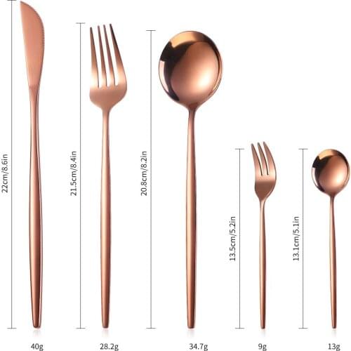 5-piece stainless steel cutlery 5-piece Portuguese cutlery set Golden creative Western steak cutlery