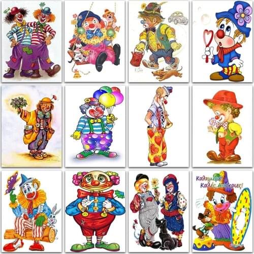 5D DIY Diamond Painting Cartoon clown Joker Full Square&Round Diamond embroidery Cross stitch Diamond mosaic paint home decor
