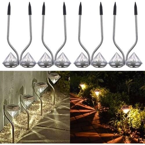 Diamond LED Lights Solar Power Lawn Lamps Motion Sensor Garden Security Lamp Outdoor Waterproof Garden Lighting Landscape Lamp