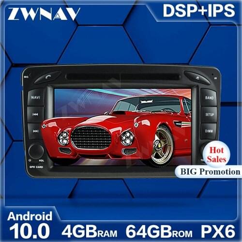 PX6 64G Android 10.0 Car Multimedia Player For Mercedes Benz W209 W203 W168 ML W163 W463 GPS Radio stereo Touch screen head unit